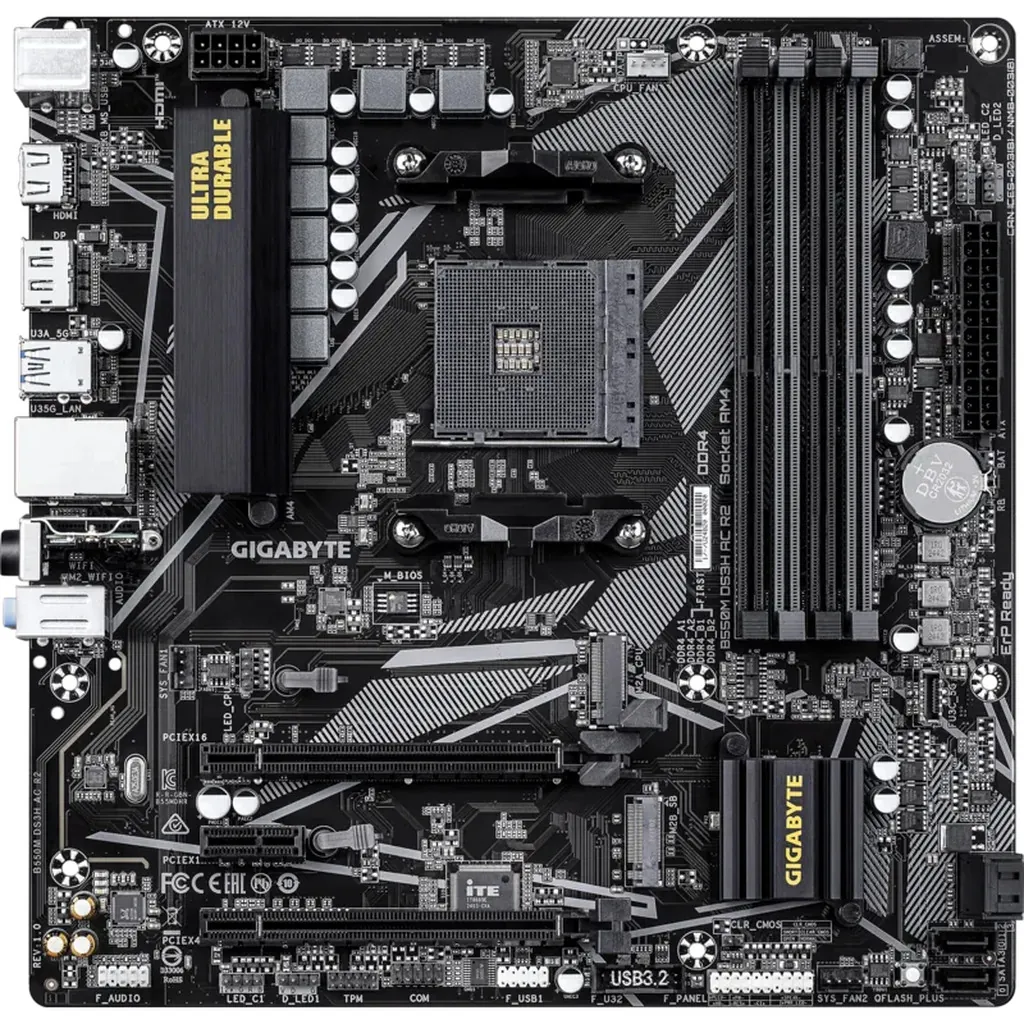 Gigabyte B550M DS3H AC R2 WiFi AM4 mATX Motherboard 