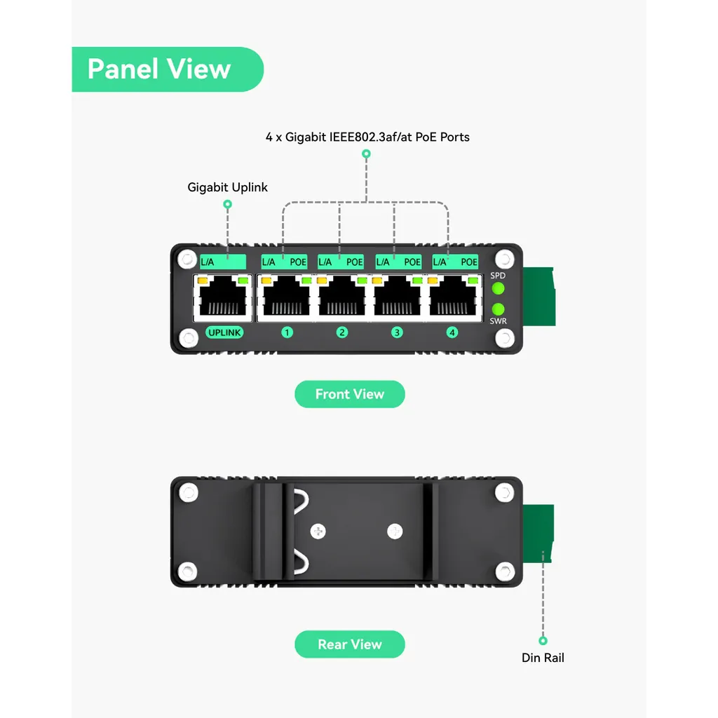 Linovision Industrial 5 Port Gigabit Solar Switch