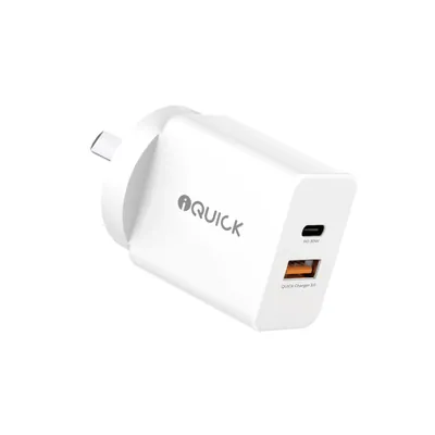iQuick USB-A & USB-C 30W GaN II Fast Wall Power Adapter