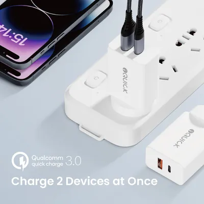 iQuick USB-A & USB-C 30W GaN II Fast Wall Power Adapter